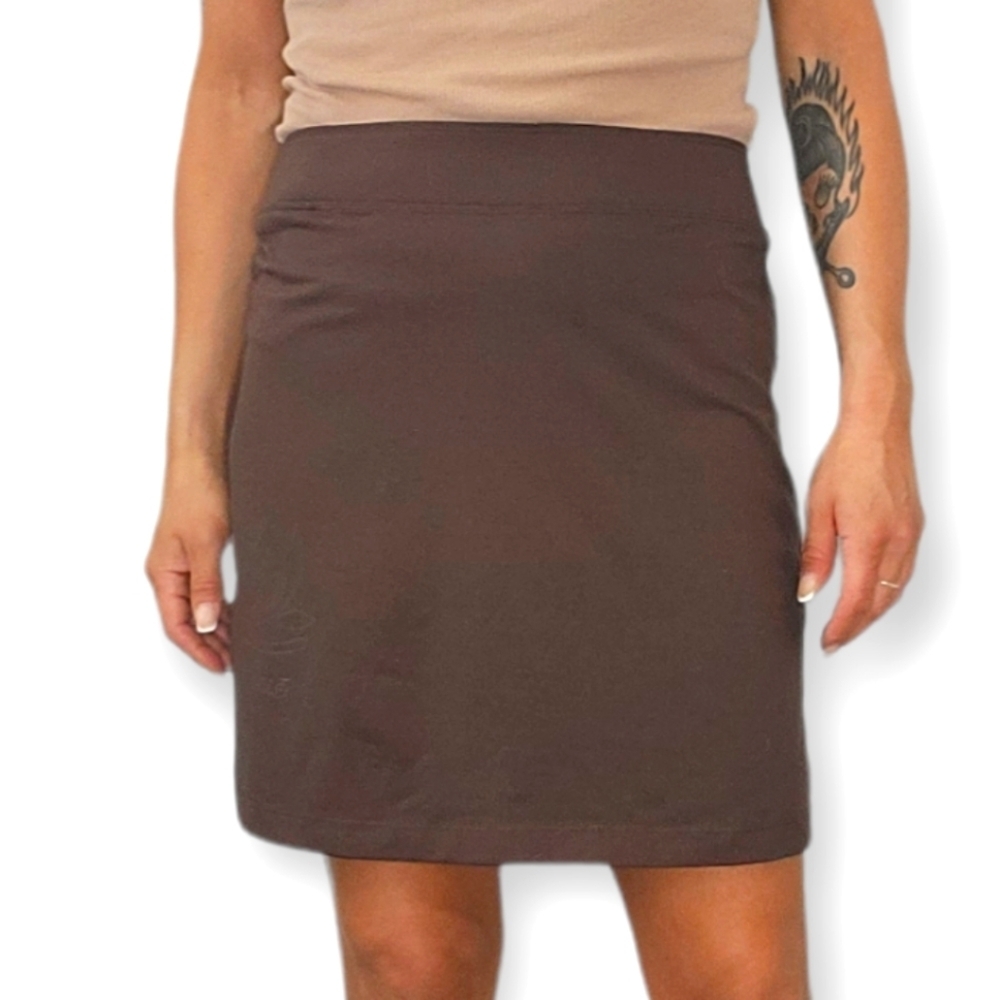 Lolë Bug Repellant Wicking Midi Skirt Medium Brown